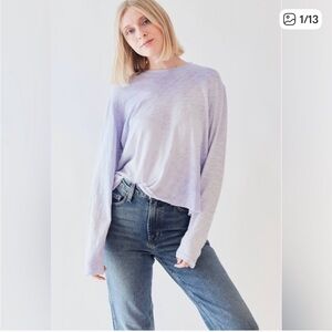 ATM Antony Thomas Melillo Slub-Knit Long-Sleeve T-Shirt in Periwinkle